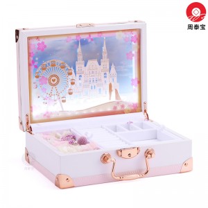 ZTB-170 jewelry set suitcase gift box with eternal flower and LED lights