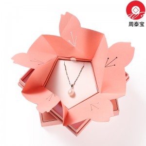 ZTB-135 cherry blossom structure  two pieces cardboard jewerly gift box