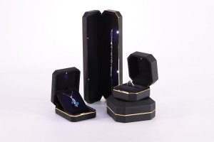 ZTB-013 black color plastic LED jewelry gift box