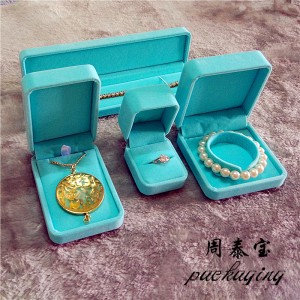 ZTB-033A velvet jewelry gift box for ring penda...