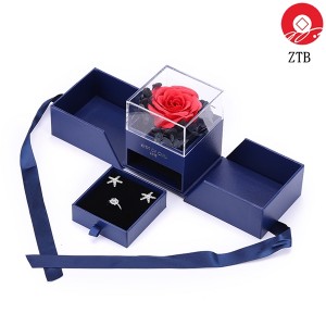 ZTB-008 romantic jewelry gift box with flower good as gift for valentine’s day