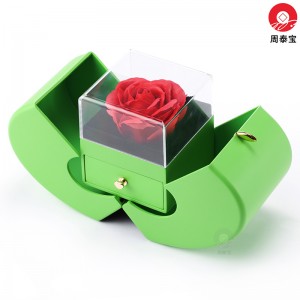 ZTB-168B Apple shaped jewelry gift box  with soap flower  for Christmas