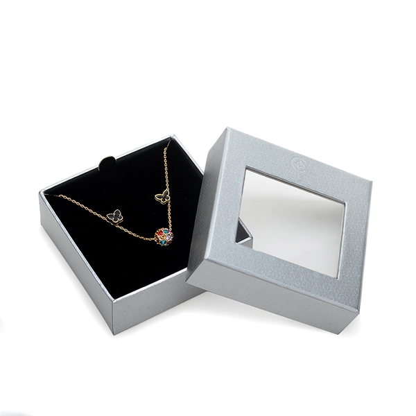 ZH05-001 two pieces paper cardboard jewelry display box with transparent window