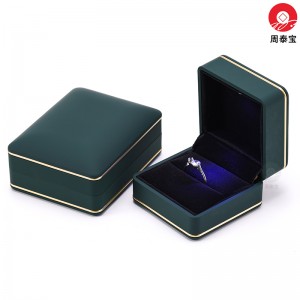 ZTB-177 Gold-edged LED lighted jewelry gift box with touch-feeling spray paint