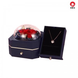 ZTB-127B  Octagonal Single Drawer Eternal Flower Jewelry Box Eternal Flower Lipstick Case