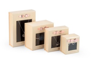 ZH03-006 book shaped paper cardboard jewelry gift collecton box with transparent window