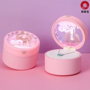 ZTB-167 LED lighted jewelry gift box with ferris wheel, glitter powder, sequins, quicksand element for your lover